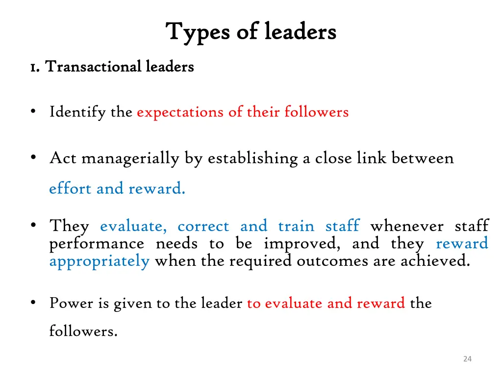 types of leaders types of leaders