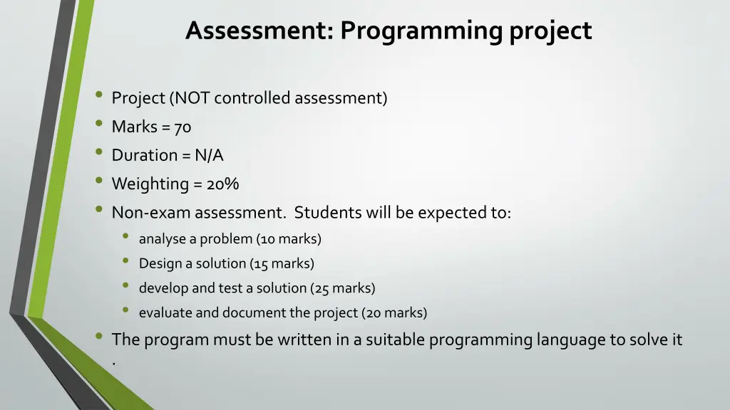 assessment programming project