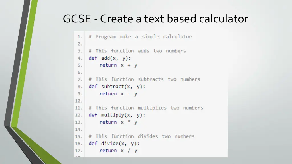 gcse create a text based calculator