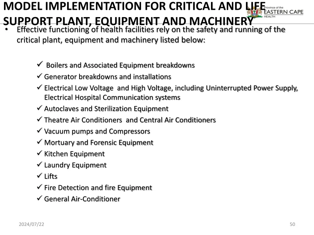 model implementation for critical and life