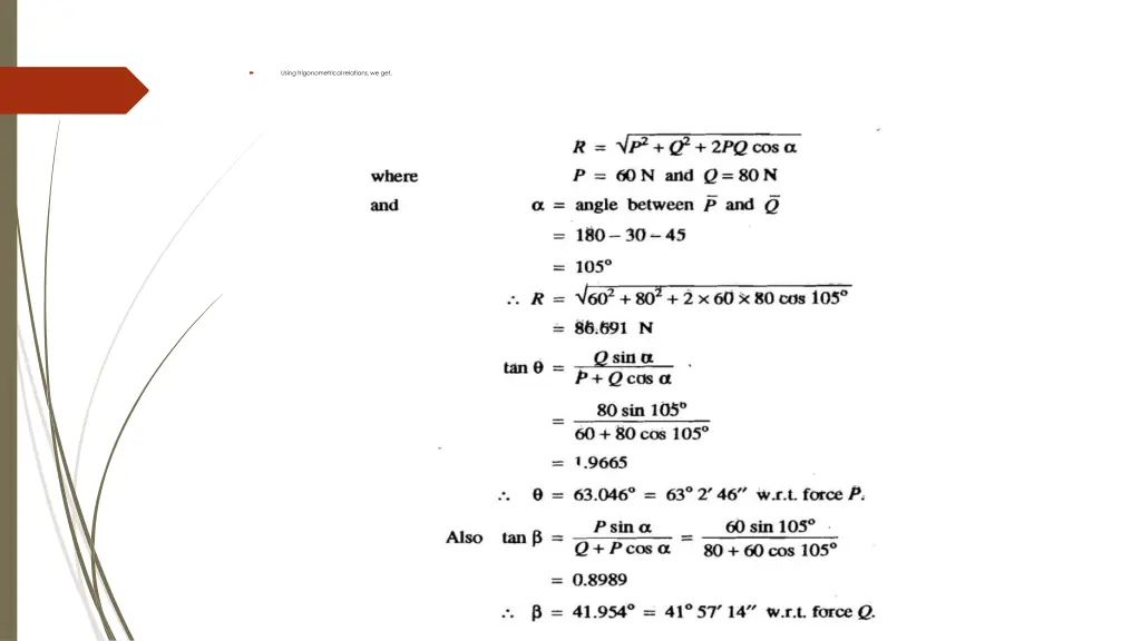 using trigonometrical relations we get