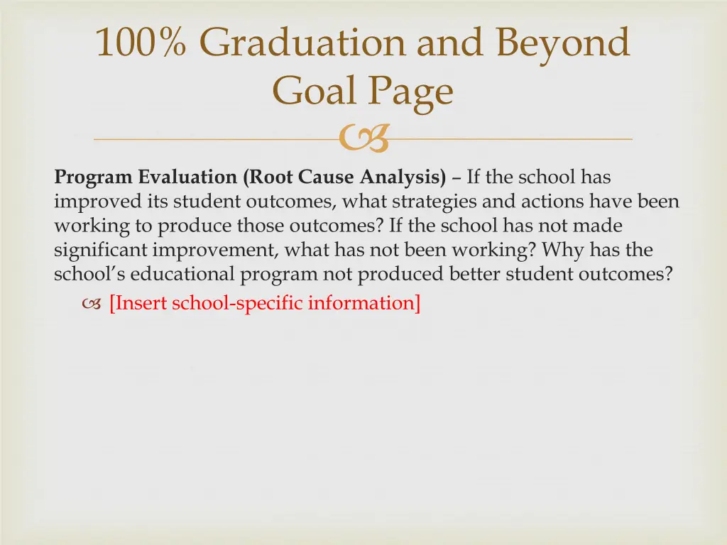 100 graduation and beyond goal page 1