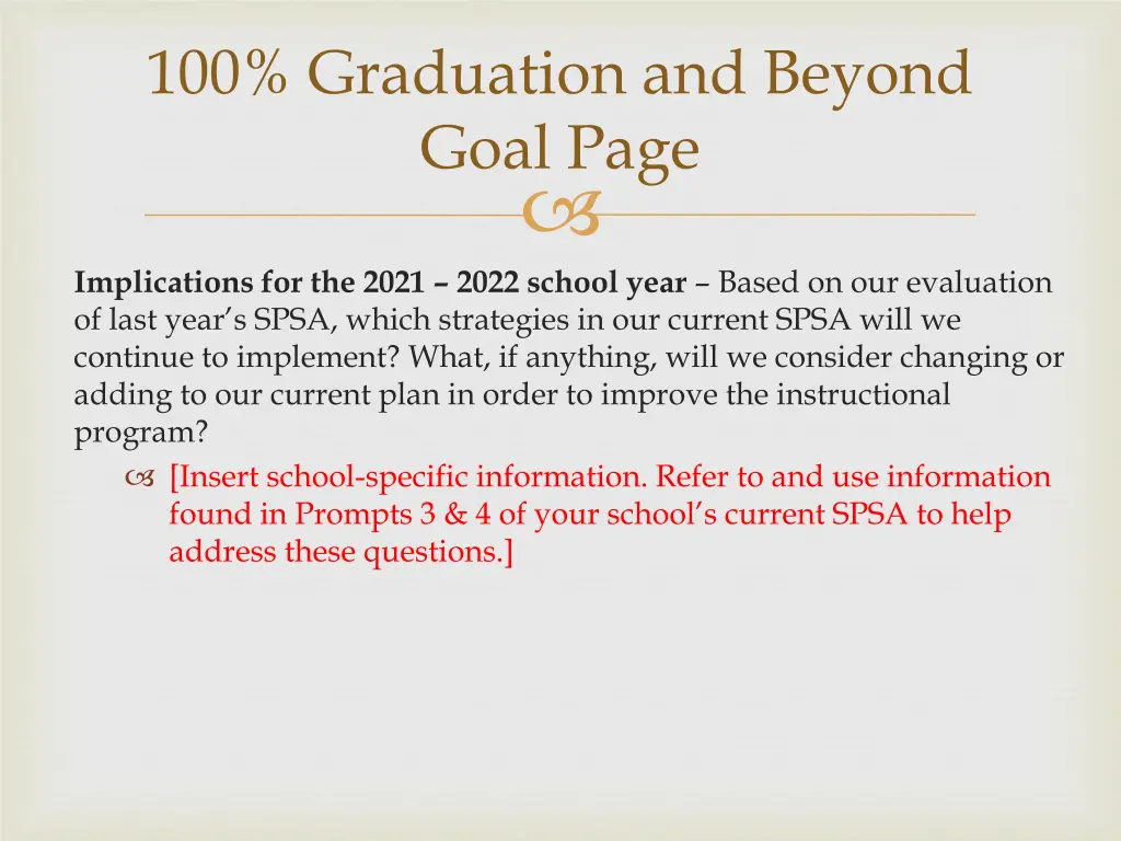 100 graduation and beyond goal page 2