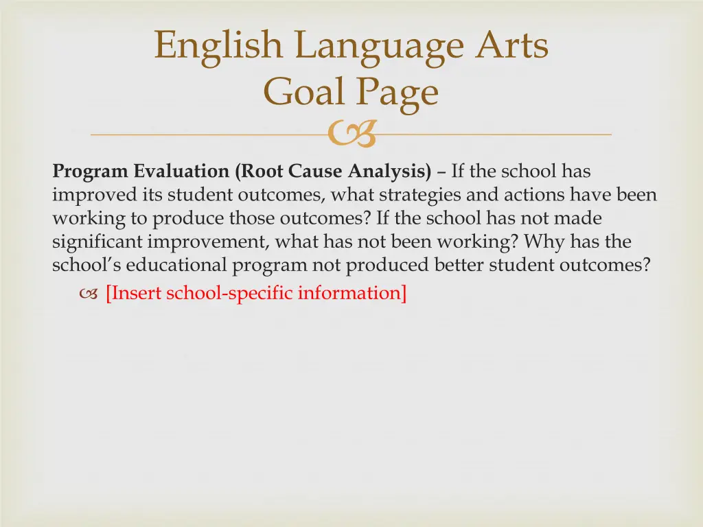 english language arts goal page 1