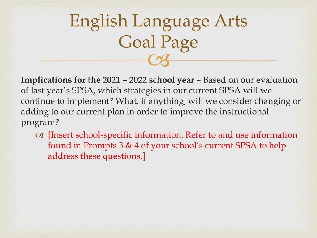 english language arts goal page 2