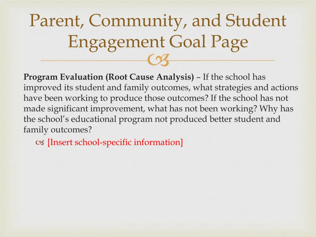 parent community and student engagement goal page 1