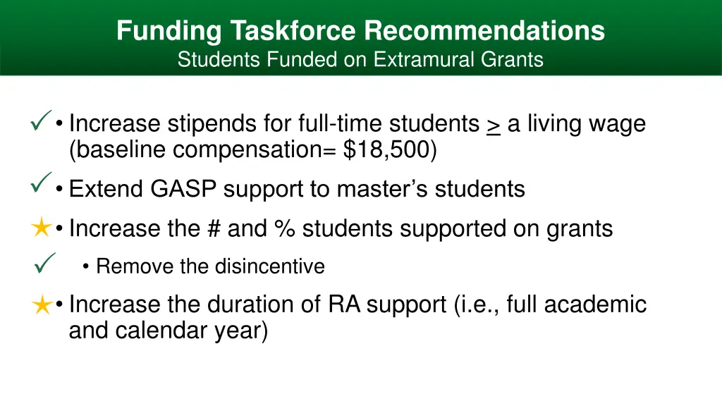 funding taskforce recommendations students funded 1