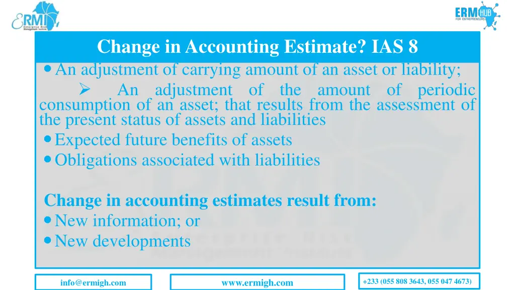 change in accounting estimate ias 8 an adjustment