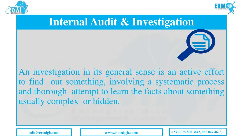 internal audit investigation 1