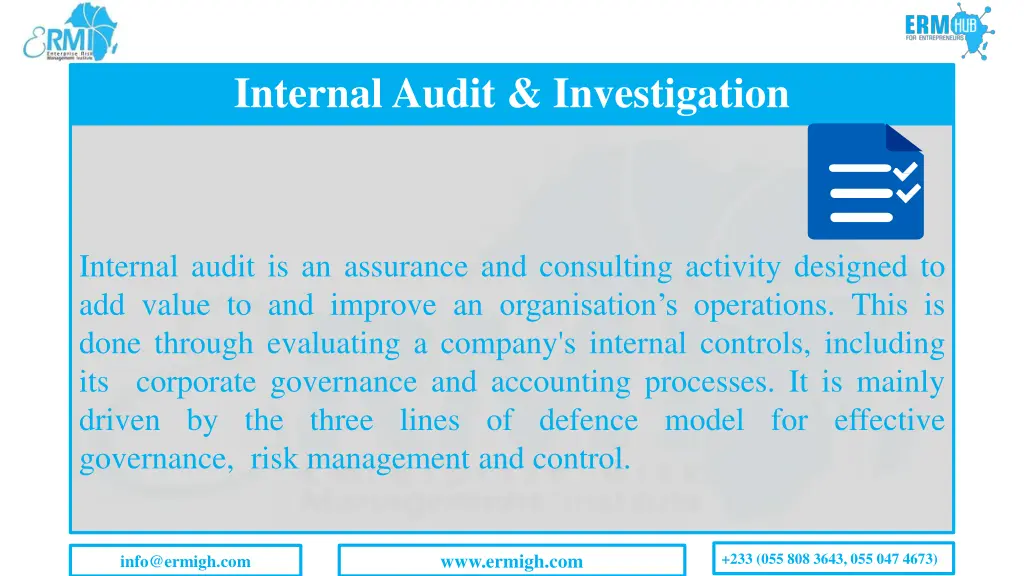 internal audit investigation