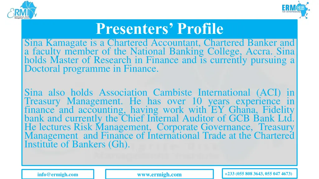 presenters profile