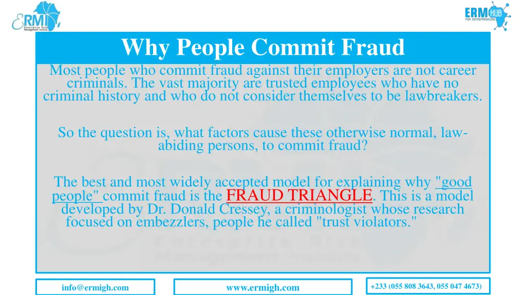 why people commit fraud most people who commit