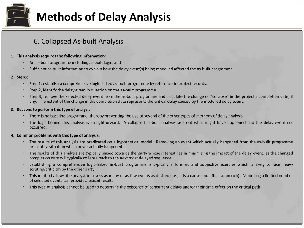 methods of delay analysis 25