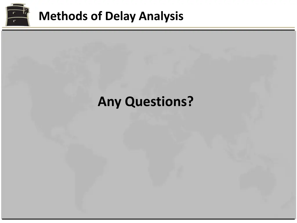 methods of delay analysis 28