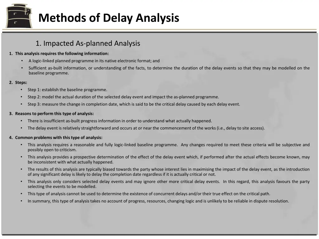 methods of delay analysis 7