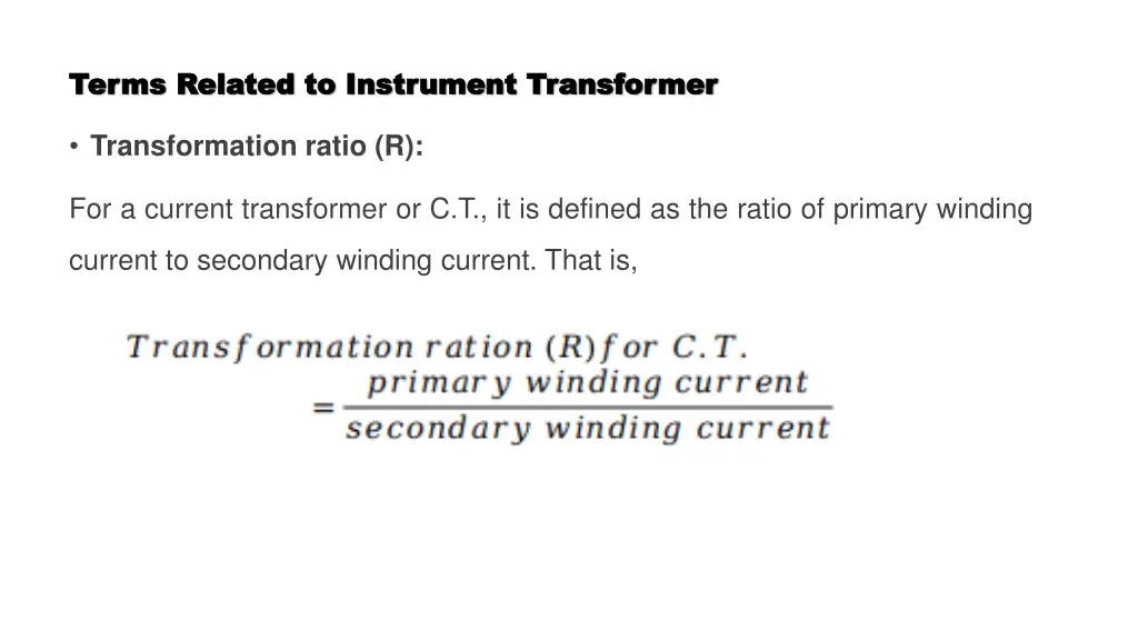 terms related to instrument transformer terms