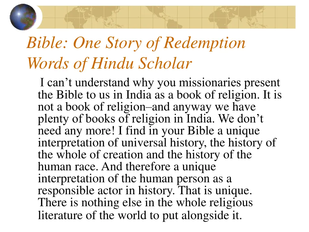 bible one story of redemption words of hindu