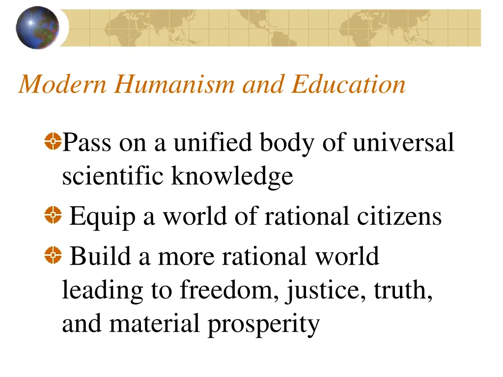 modern humanism and education