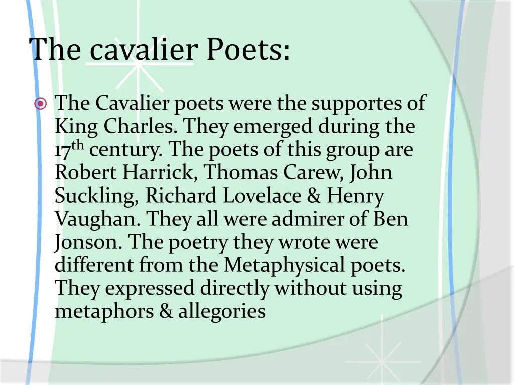 the cavalier poets