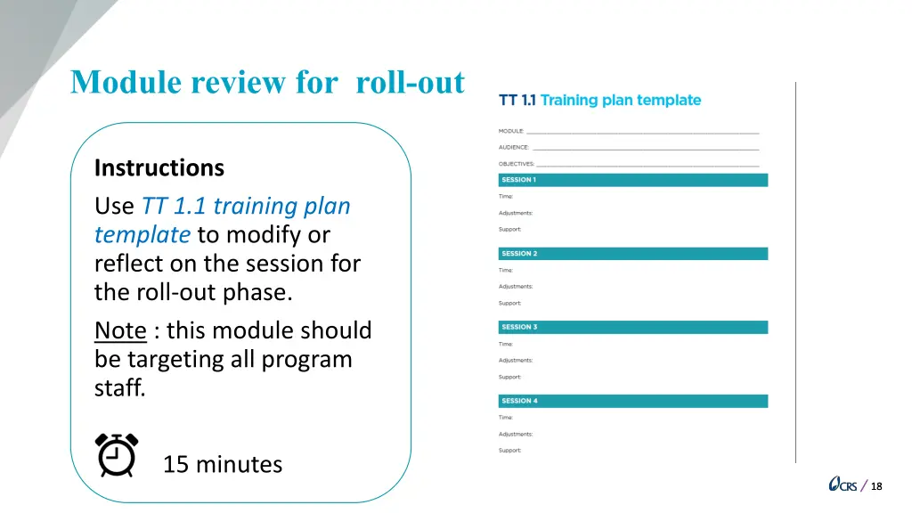 module review for roll out