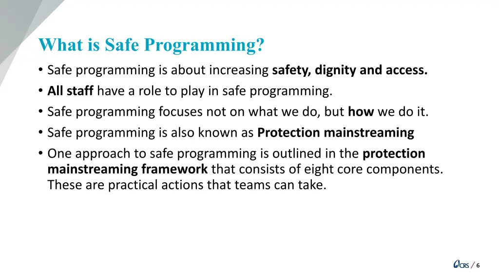 what is safe programming