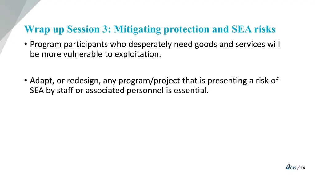 wrap up session 3 mitigating protection