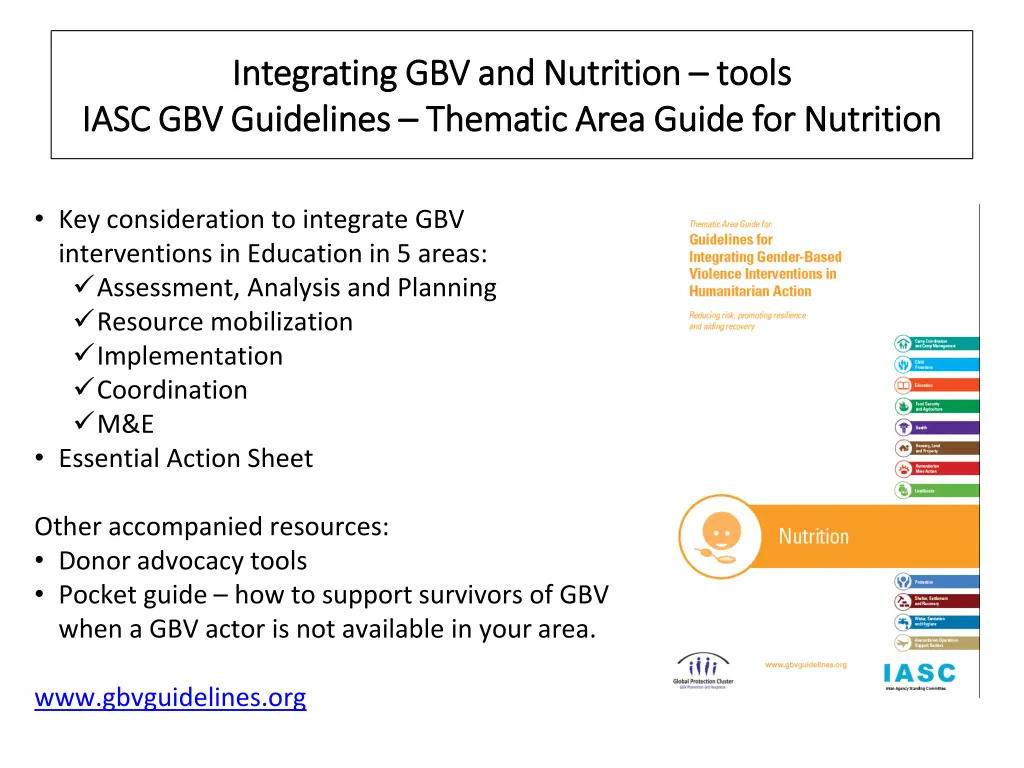 integrating gbv and nutrition integrating