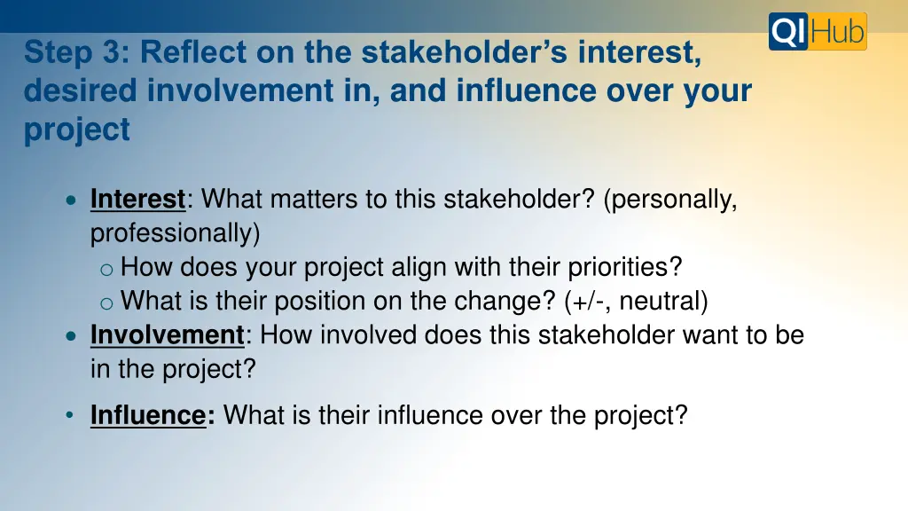 step 3 reflect on the stakeholder s interest