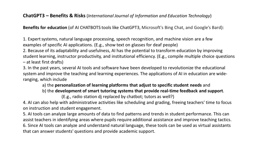 chatgpt3 benefits risks international journal