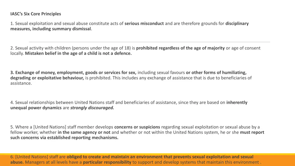 iasc s six core principles