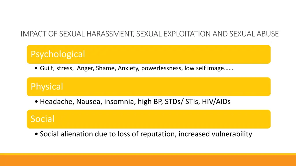 impact of sexual harassment sexual exploitation