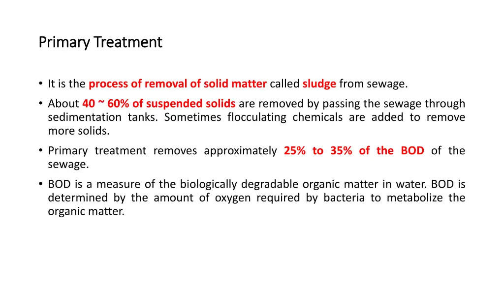 primary treatment primary treatment