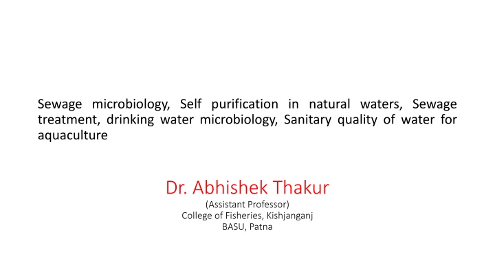 sewage microbiology self purification in natural