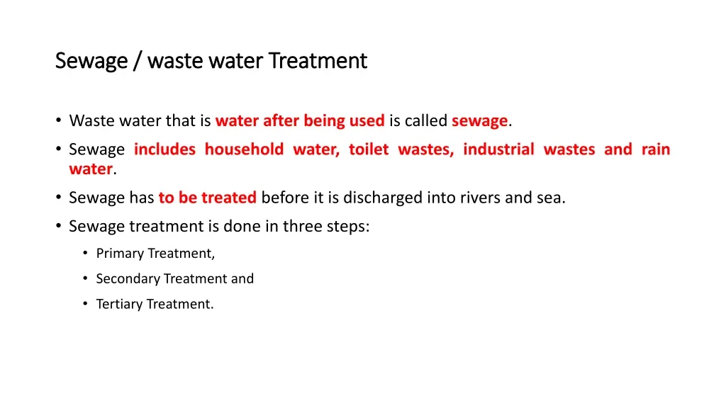 sewage waste water treatment sewage waste water