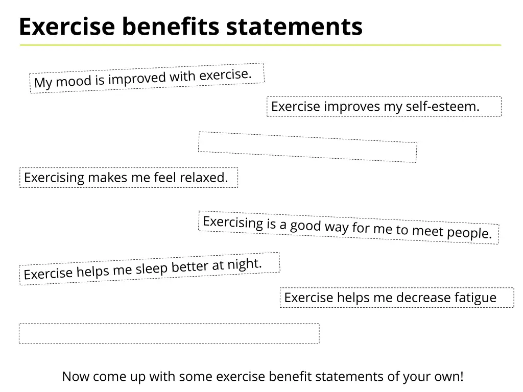 exercise benefits statements