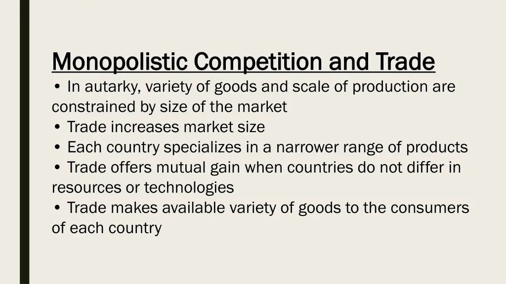 monopolistic competition and trade monopolistic