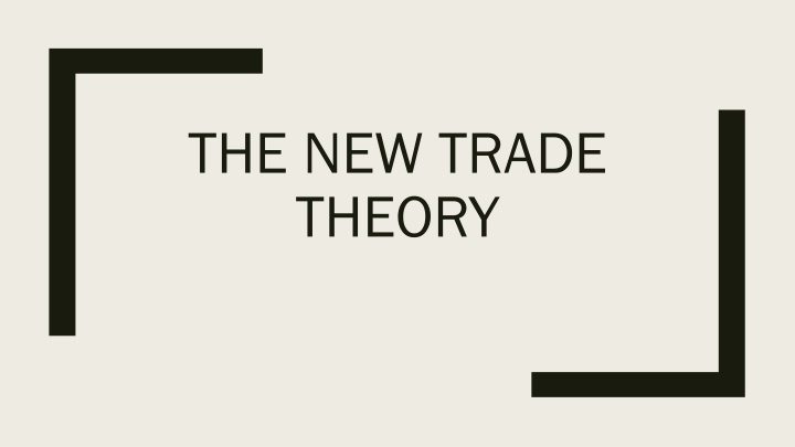 the new trade theory