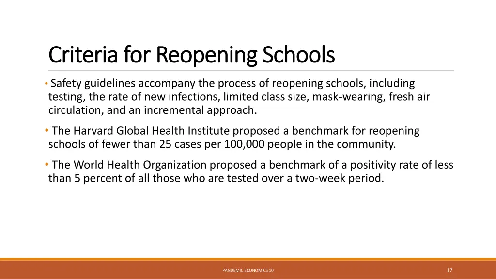 criteria for reopening schools criteria