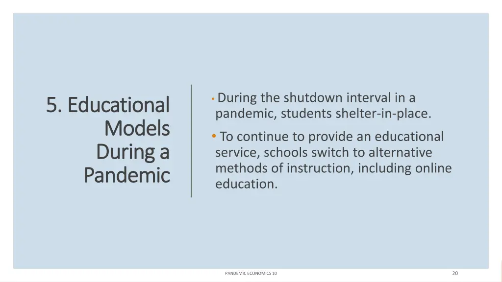 during the shutdown interval in a pandemic