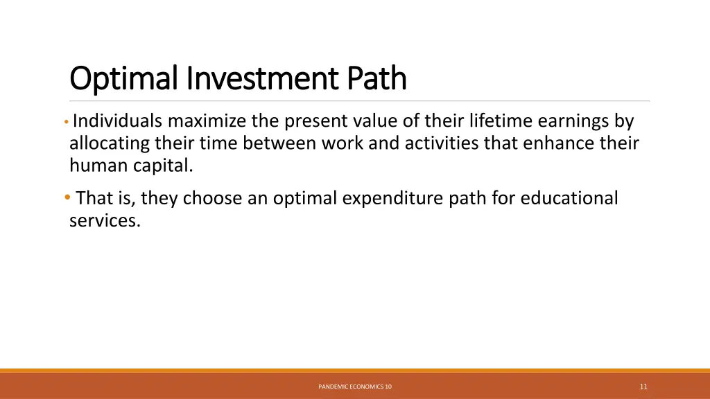 optimal investment path optimal investment path