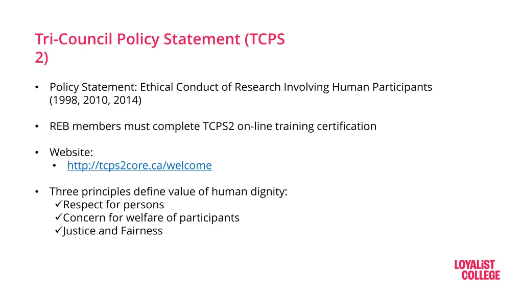 tri council policy statement tcps 2