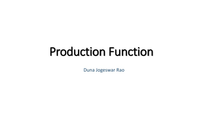 production function production function