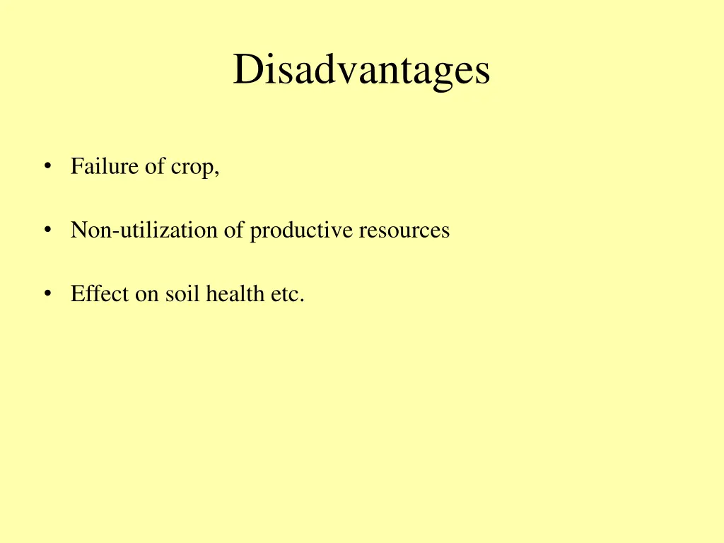 disadvantages