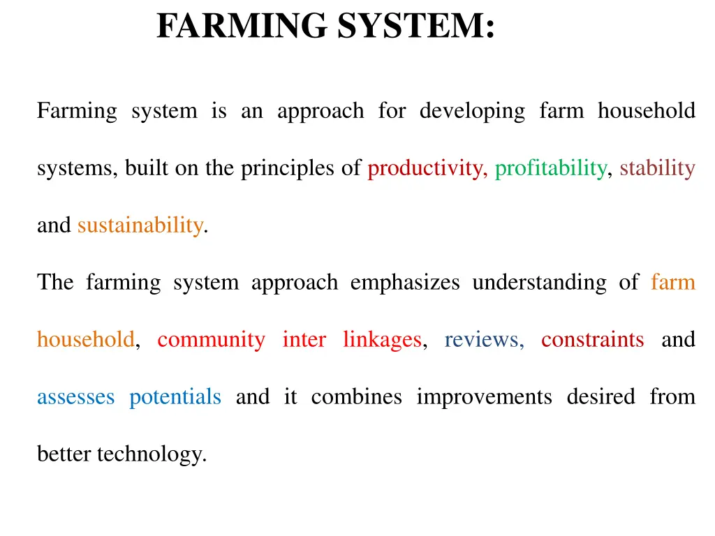 farming system