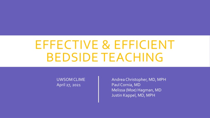 effective efficient bedside teaching