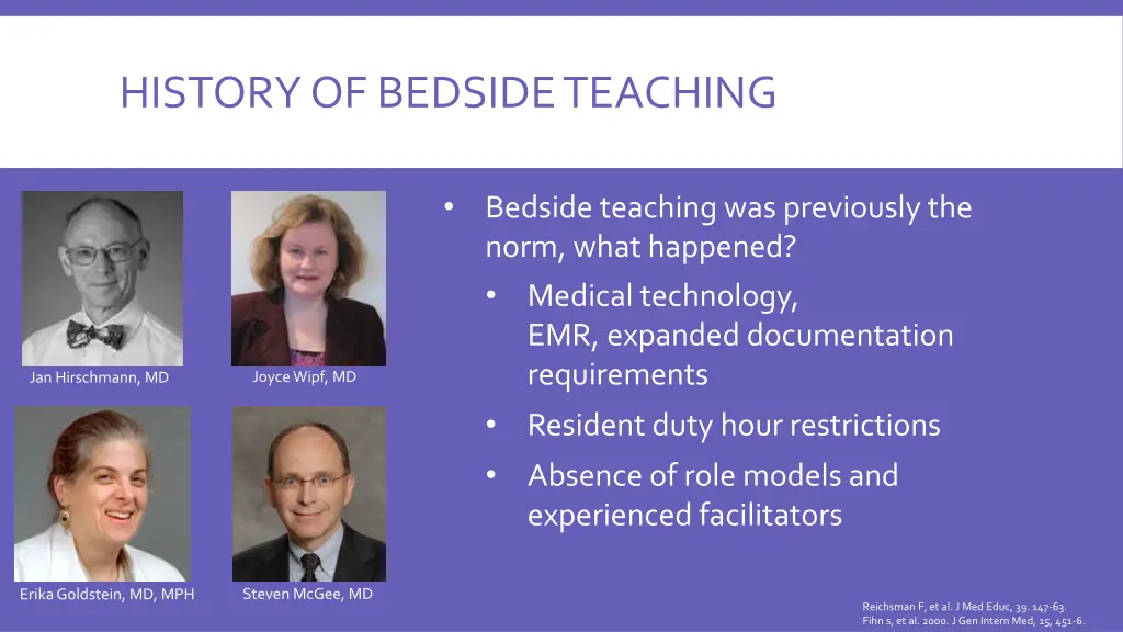 history of bedside teaching