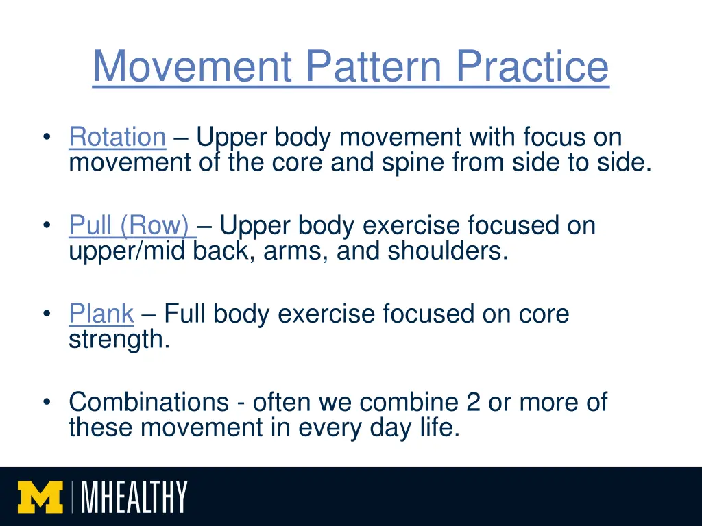 movement pattern practice 1