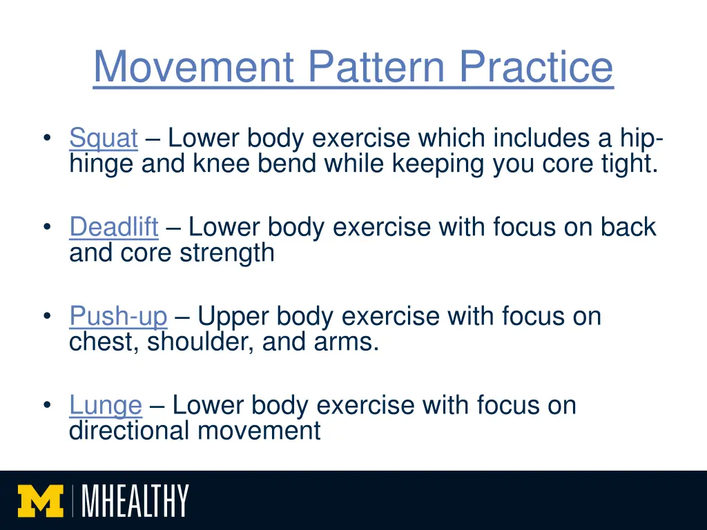 movement pattern practice