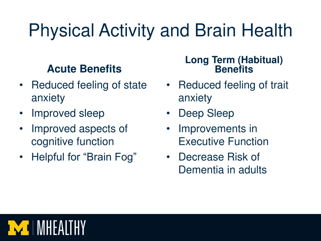 physical activity and brain health