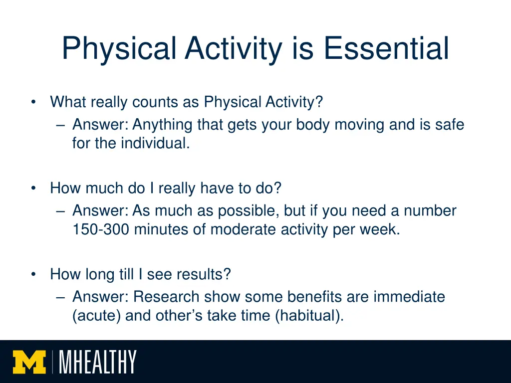 physical activity is essential